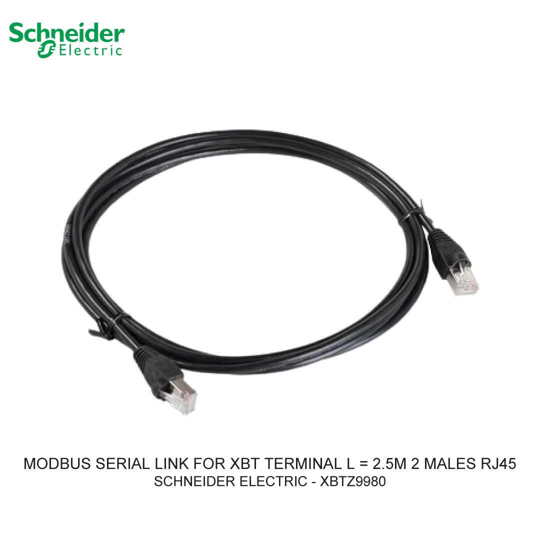 MODBUS SERIAL LINK FOR XBT TERMINAL L = 2.5M 2 MALES RJ45