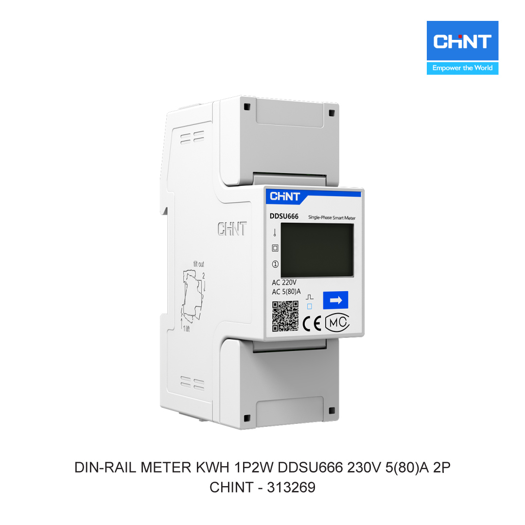 DIN-RAIL METER KWH 1P2W DDSU666 230V 5(80)A 2P