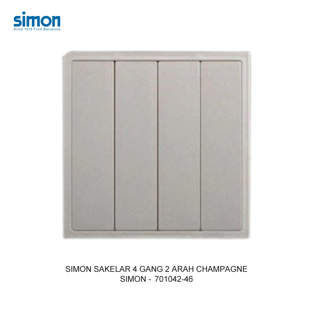 SIMON i7 SAKELAR 4 GANG 2 ARAH CHAMPAGNE