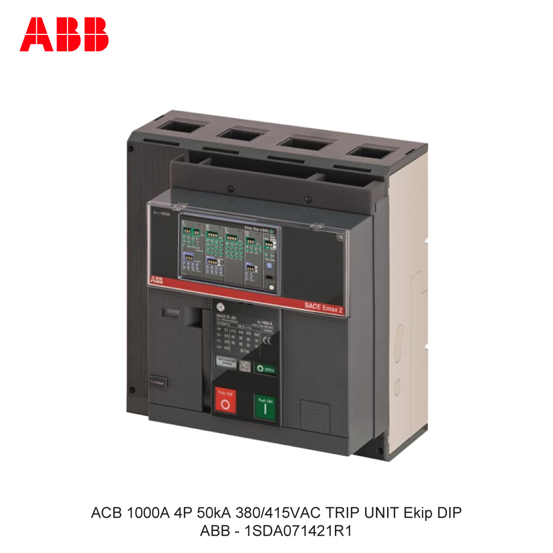 ACB 1000A 4P 50kA 380/415VAC TRIP UNIT Ekip DIP ABB