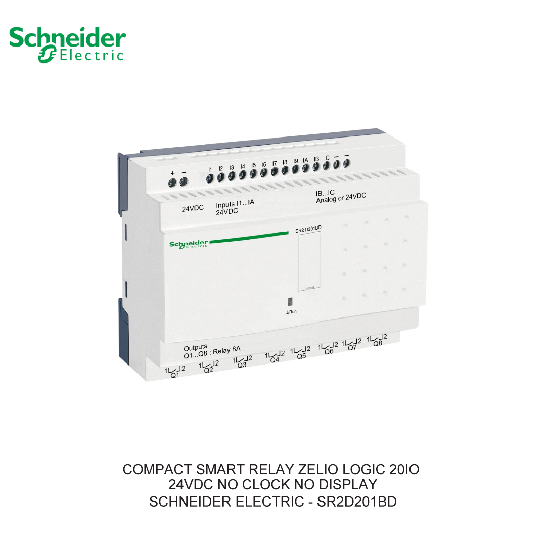 COMPACT SMART RELAY ZELIO LOGIC 20IO 24VDC NO CLOCK NO DISPLAY
