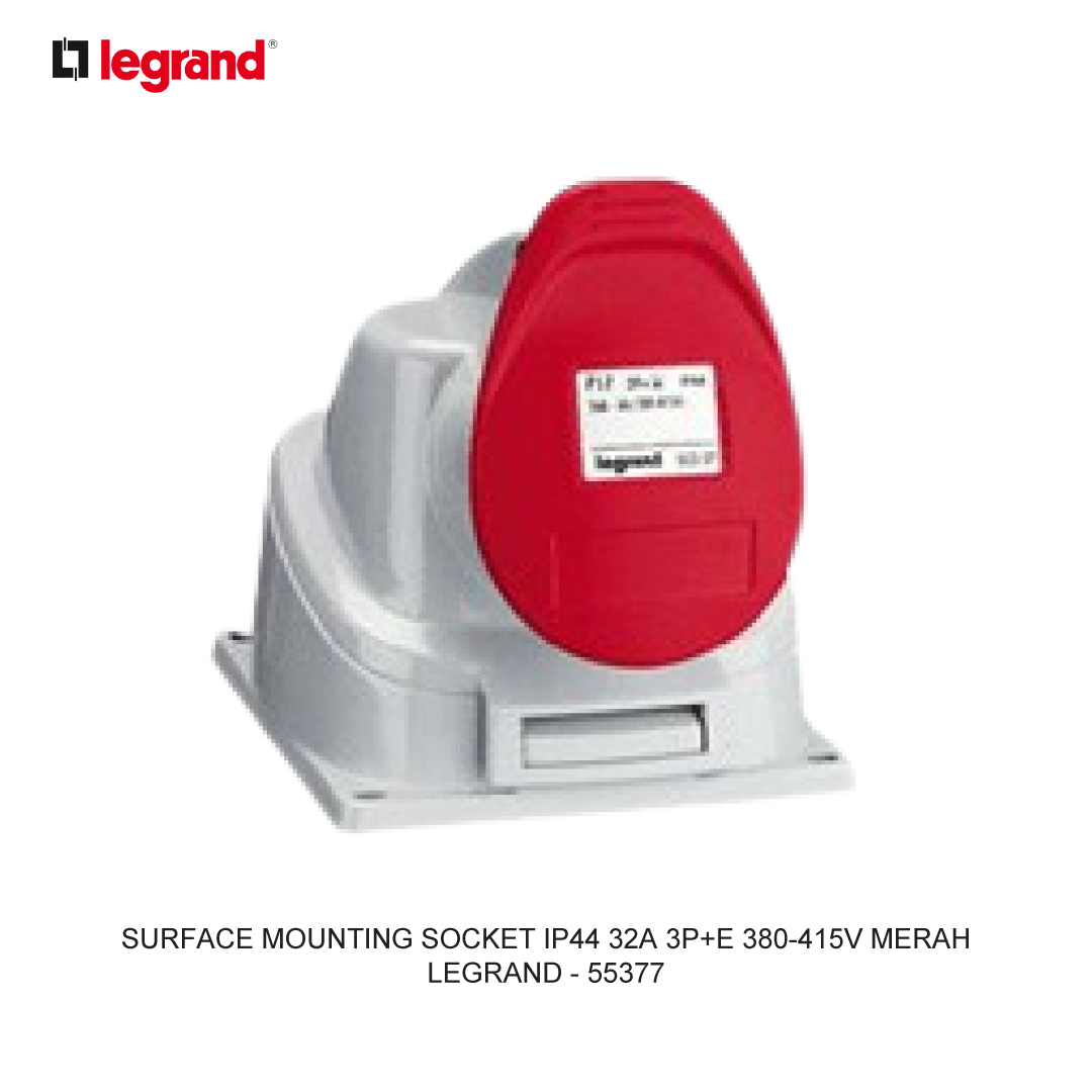 SURFACE MOUNTING SOCKET IP44 32A 3P+E 380-415V RED