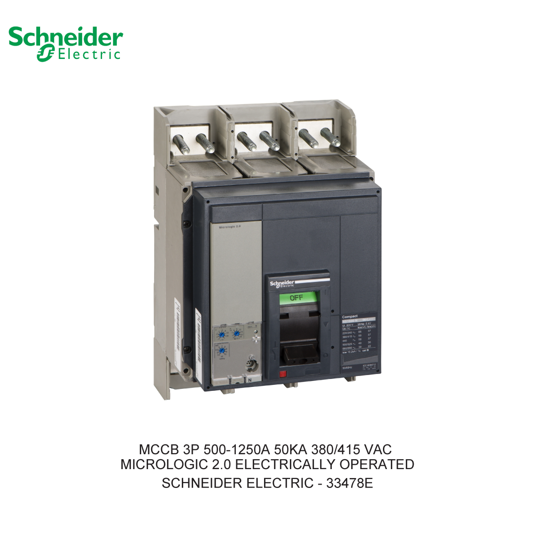 MCCB 3P 500-1250A 50KA 380/415VAC MICROLOGIC 2.0 ELECTRICALLY OPERATED