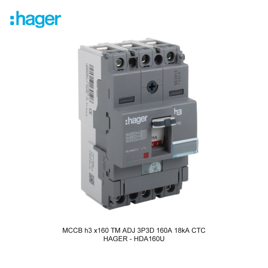 MCCB h3 x160 TM ADJ 3P3D 160A 18kA CTC