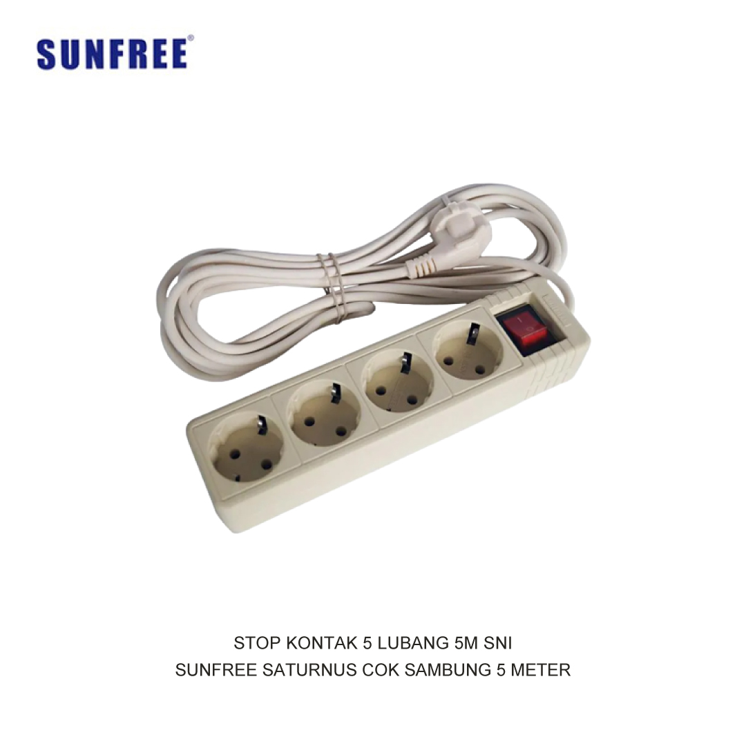 SUNFREE 5 GANG 5M SOCKET SNI