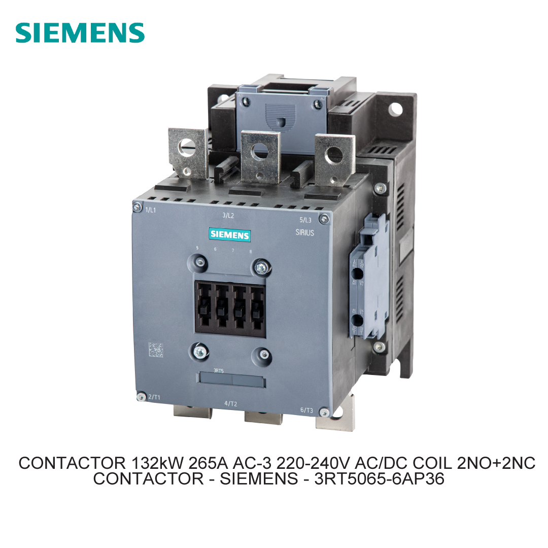 CONTACTOR 132kW 265A AC-3 220-240V AC/DC COIL 2NO+2NC