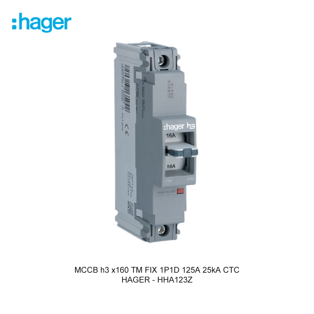 MCCB h3 x160 TM FIX 1P1D 125A 25kA CTC