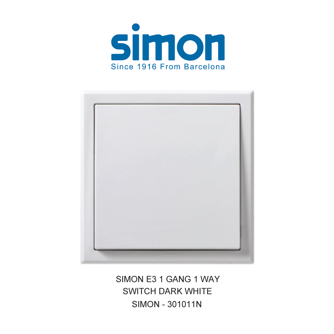 SIMON E3 SAKELAR 1 GANG 1 ARAH PUTIH