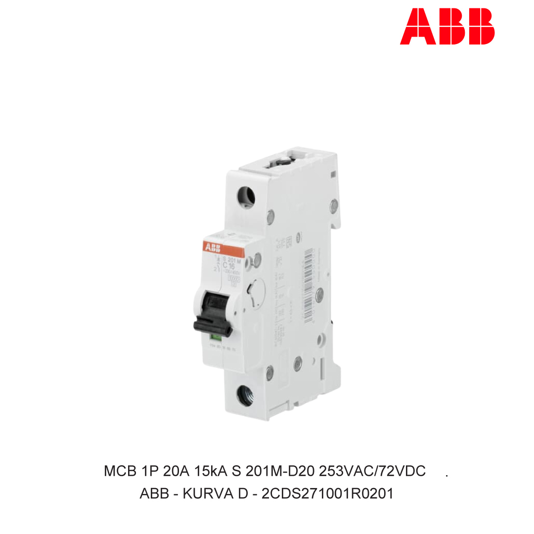 MCB 1P 20A 15kA CURVA D