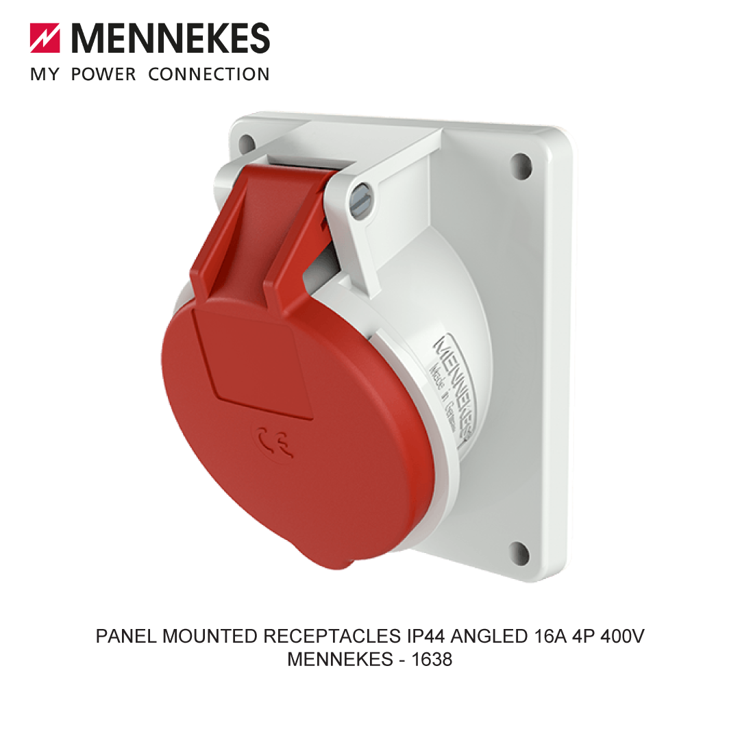 PANEL MOUNTED RECEPTACLES IP44 ANGLED 16A 4P 400V