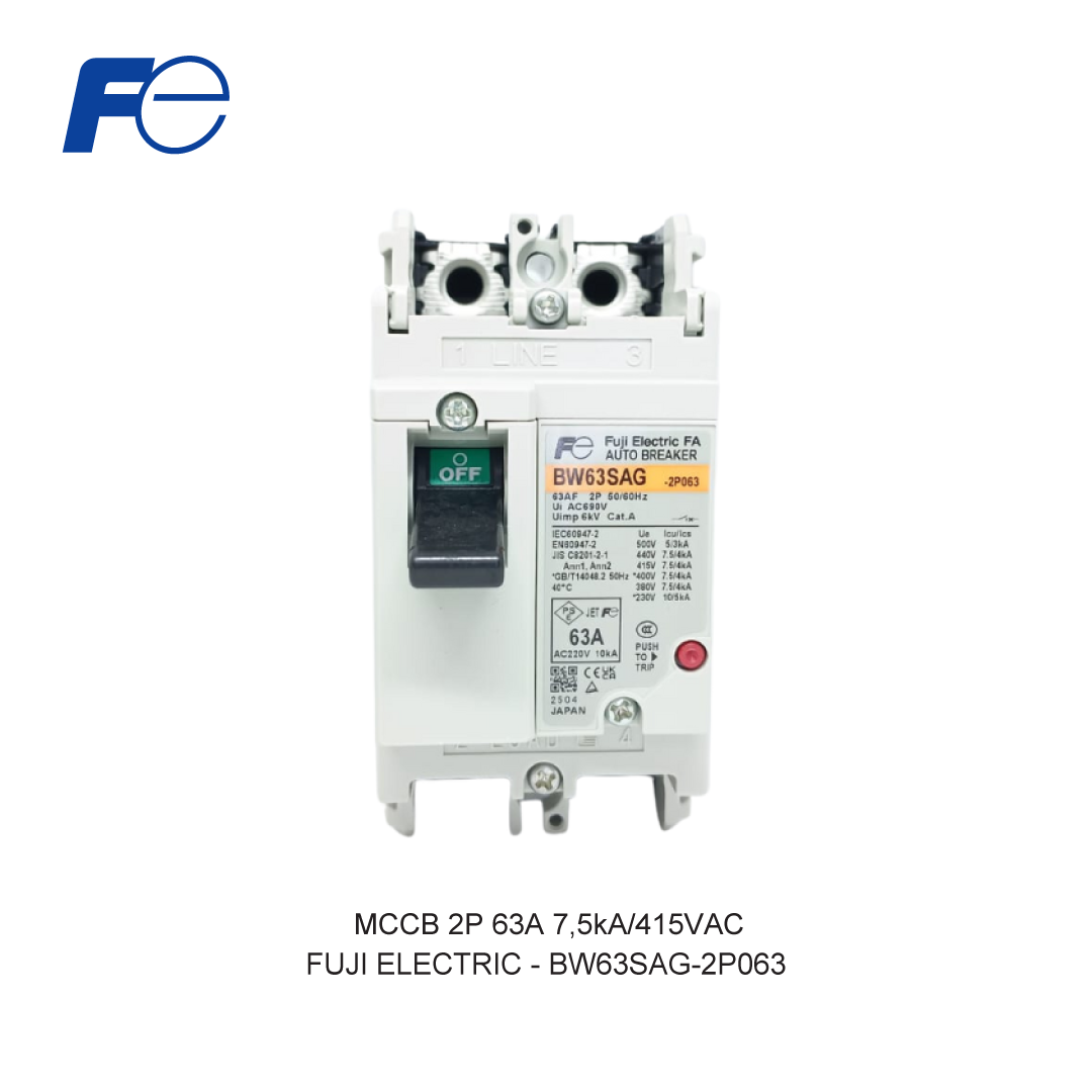 MCCB 2P 63A 7,5kA/415VAC