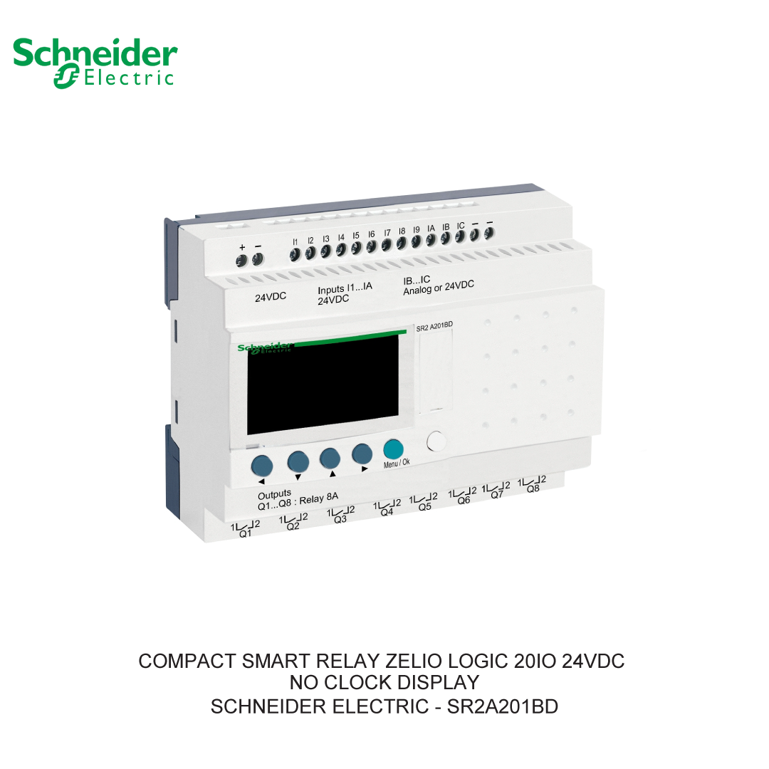 COMPACT SMART RELAY ZELIO LOGIC 20IO 24VDC NO CLOCK DISPLAY