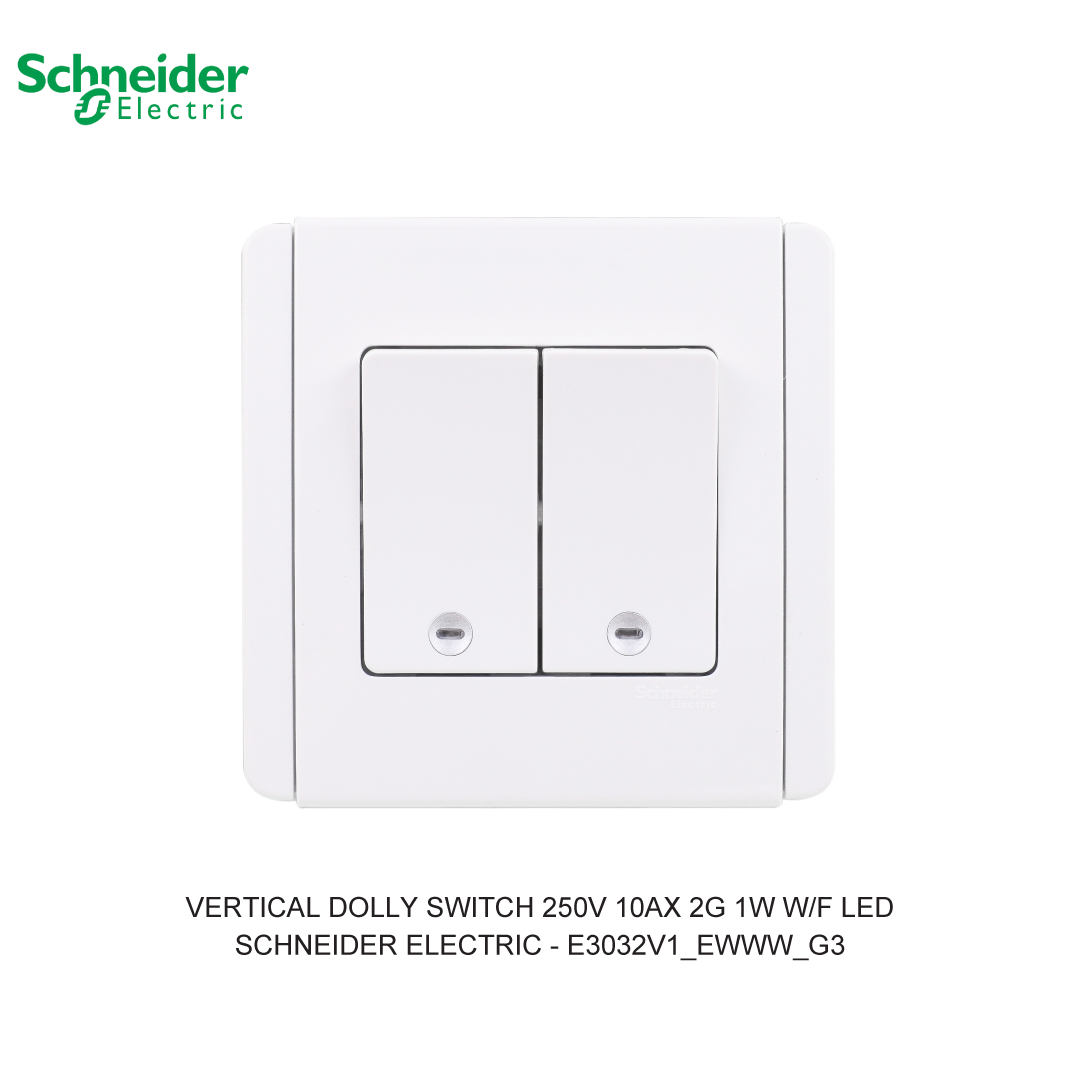 VERTICAL DOLLY SWITCH 250V 10AX 2G 1W W/F LED