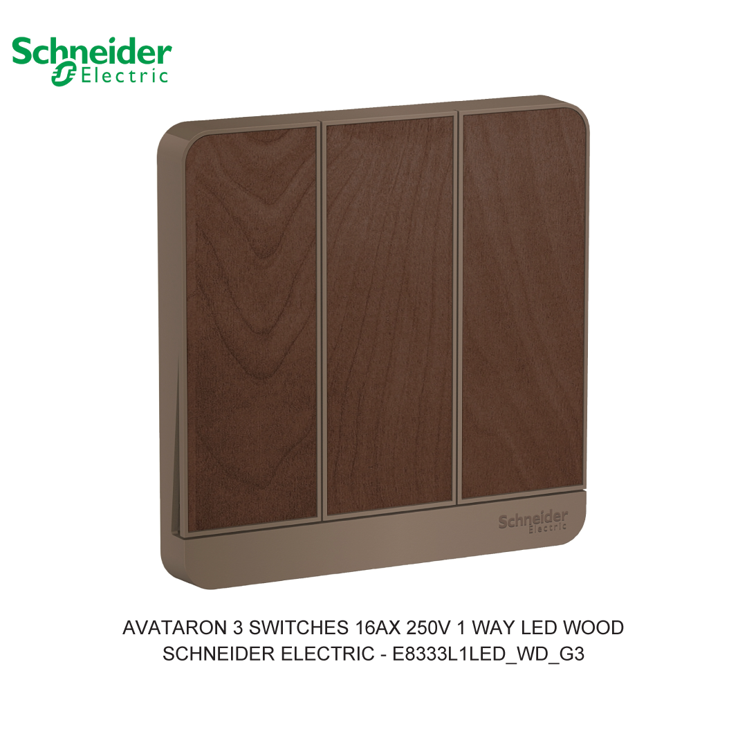 AVATARON 3 SWITCHES 16AX 250V 1 WAY LED WOOD