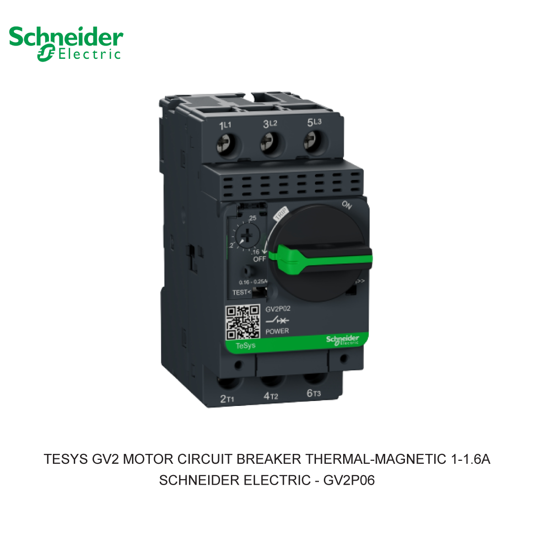 TESYS GV2 MOTOR CIRCUIT BREAKER THERMAL-MAGNETIC 1-1.6A