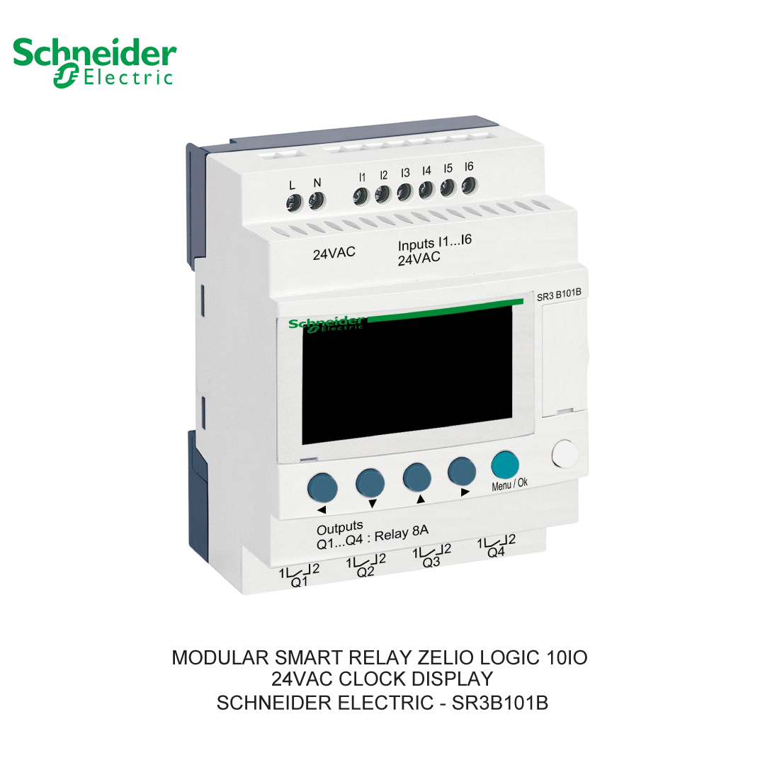MODULAR SMART RELAY ZELIO LOGIC 10IO 24VAC CLOCK DISPLAY
