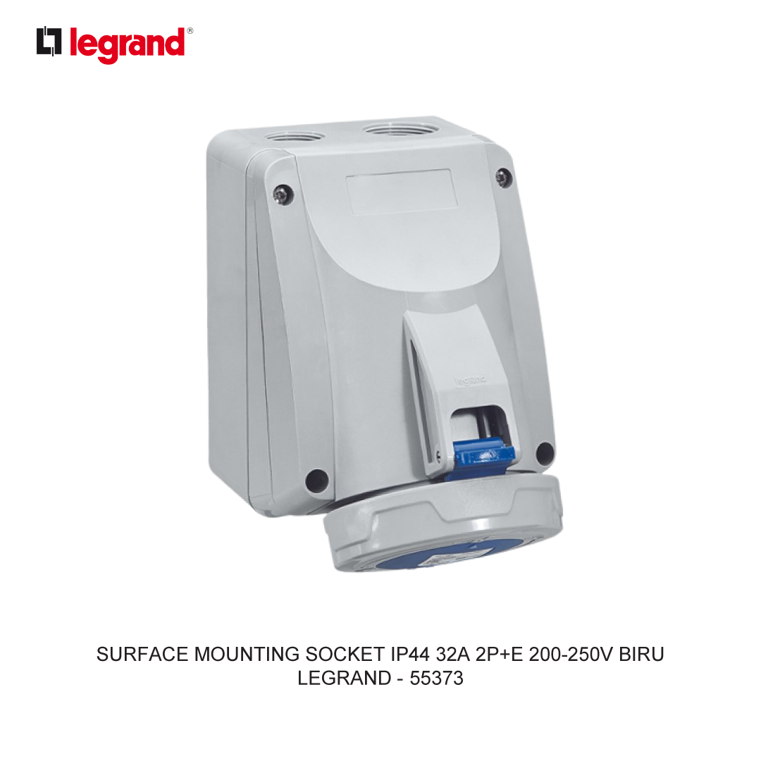 SURFACE MOUNTING SOCKET IP44 32A 2P+E 200-250V BLUE