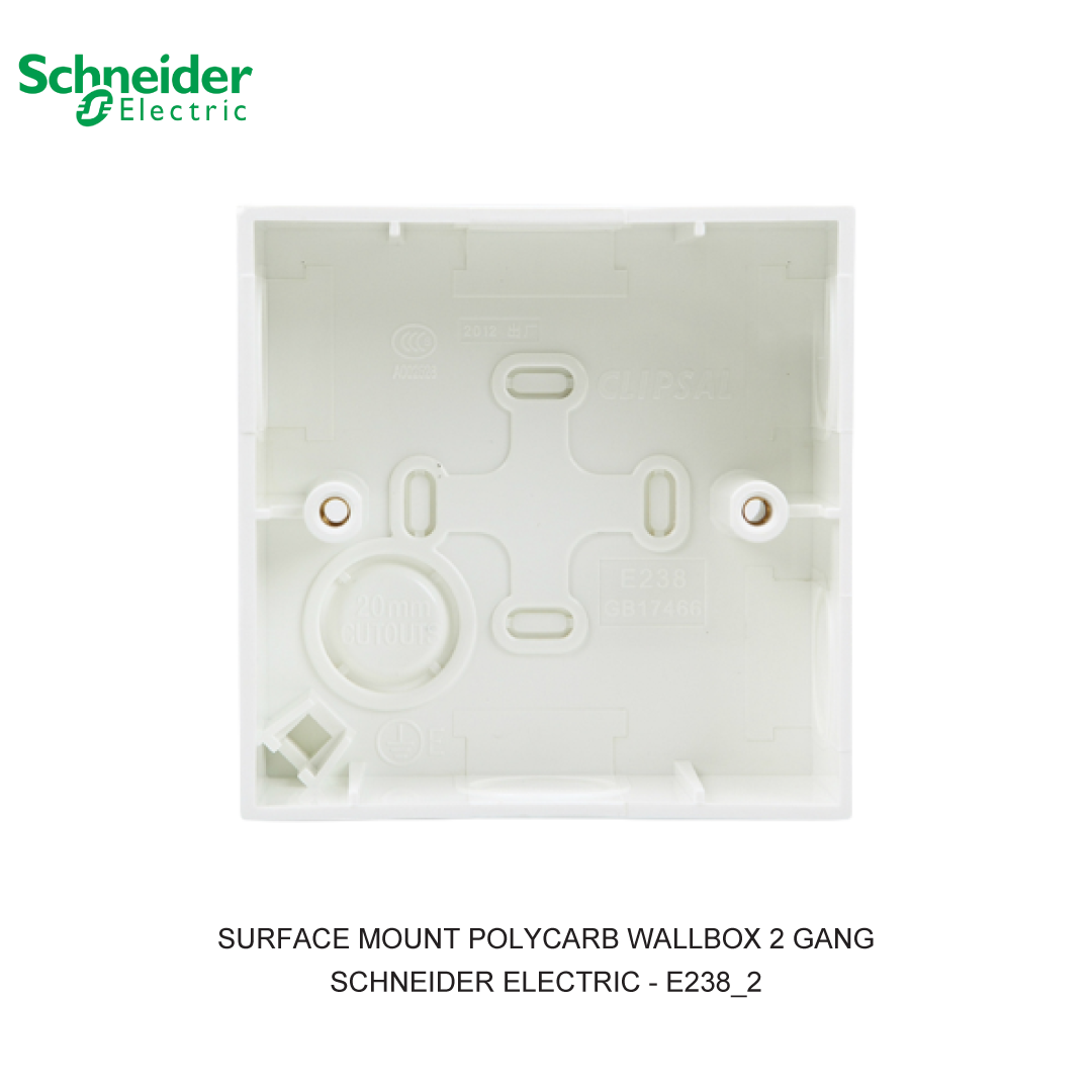 SURFACE MOUNT POLYCARB WALLBOX 2 GANG