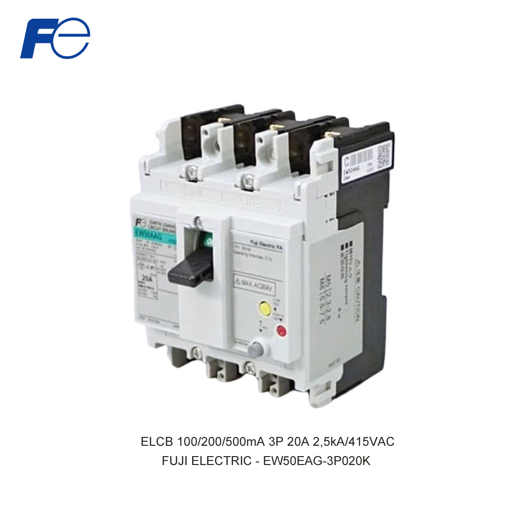 ELCB 100/200/500mA 3P 20A 2,5kA/415VAC
