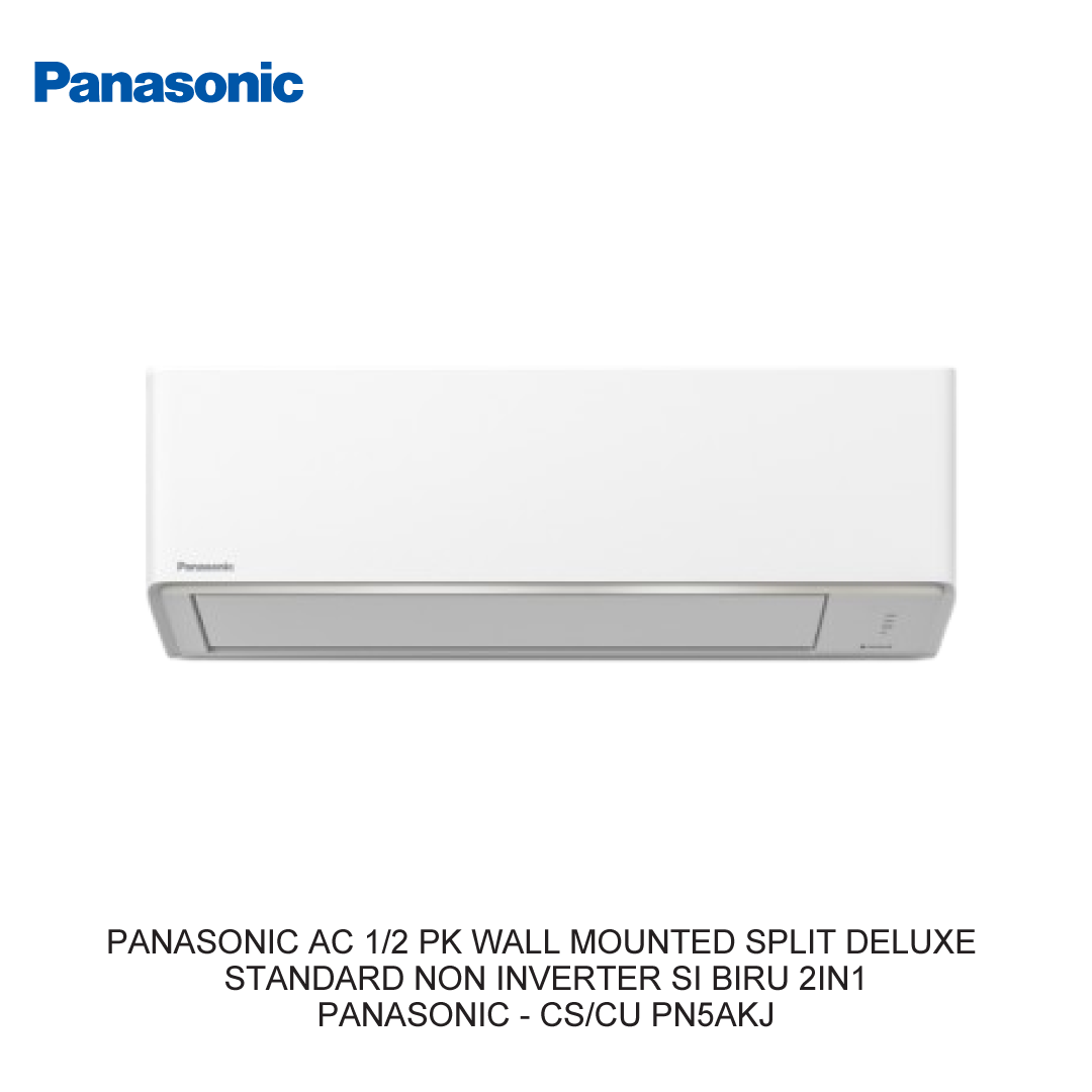 PANASONIC AC 1/2 PK WALL MOUNTED SPLIT DELUXE STANDARD NON INVERTER SI BIRU 2IN1