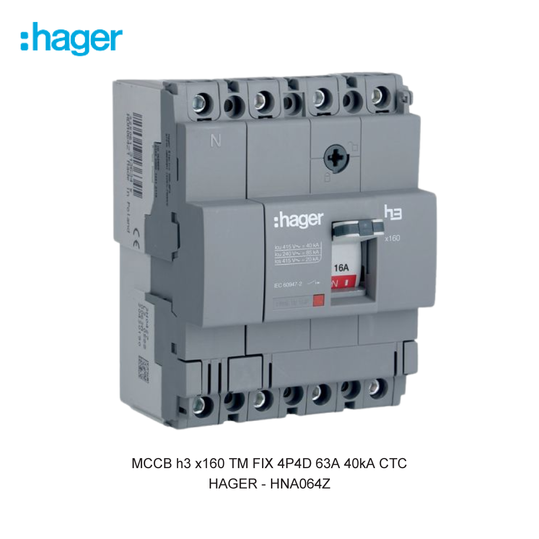 MCCB h3 x160 TM FIX 4P4D 63A 40kA CTC