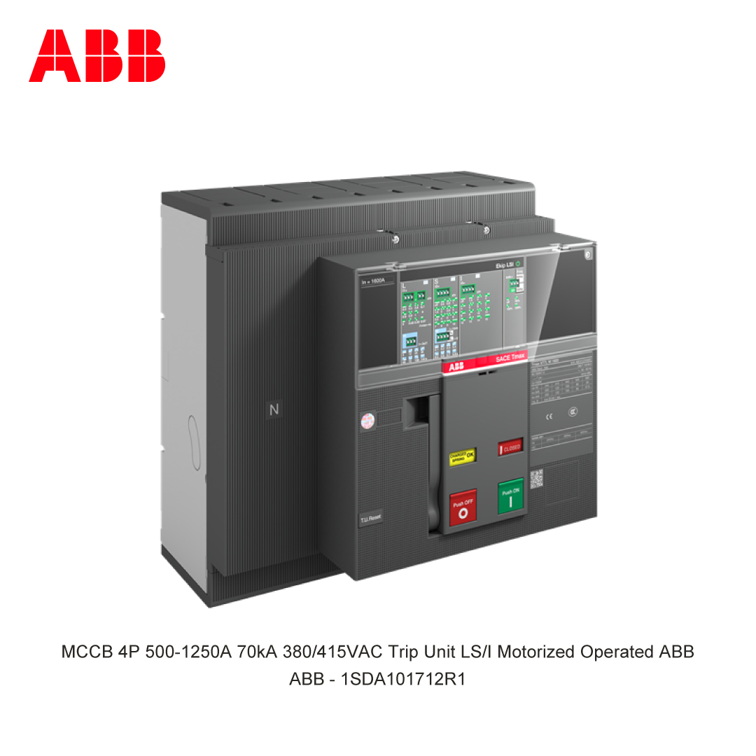 MCCB 4P 500-1250A 70kA 380/415VAC Trip Unit LS/I Motorized Operated ABB
