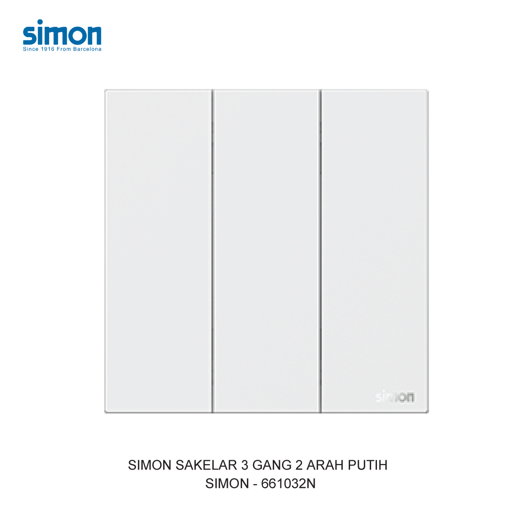 SIMON 3 GANG 2 WAY SWITCH WHITE