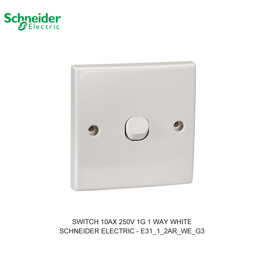 SWITCH 10AX 250V 1G 1 WAY WHITE