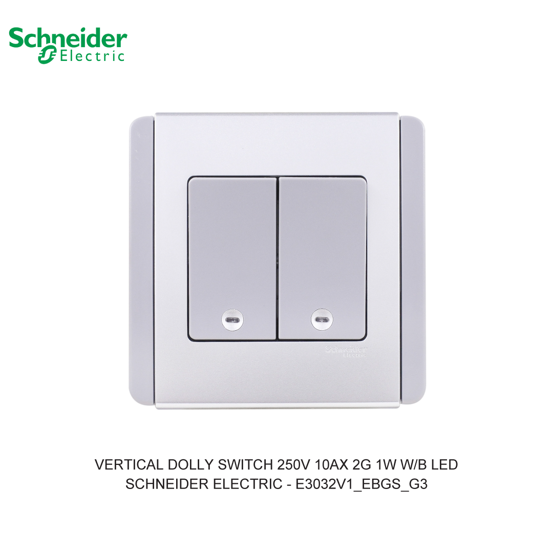 VERTICAL DOLLY SWITCH 250V 10AX 2G 1W W/B LED