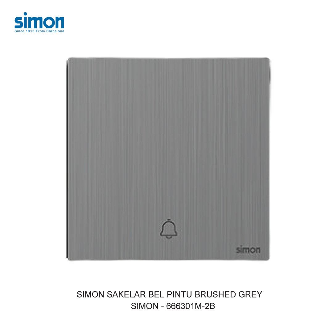 SIMON DOORBELL SWITCH BRUSHED GREY