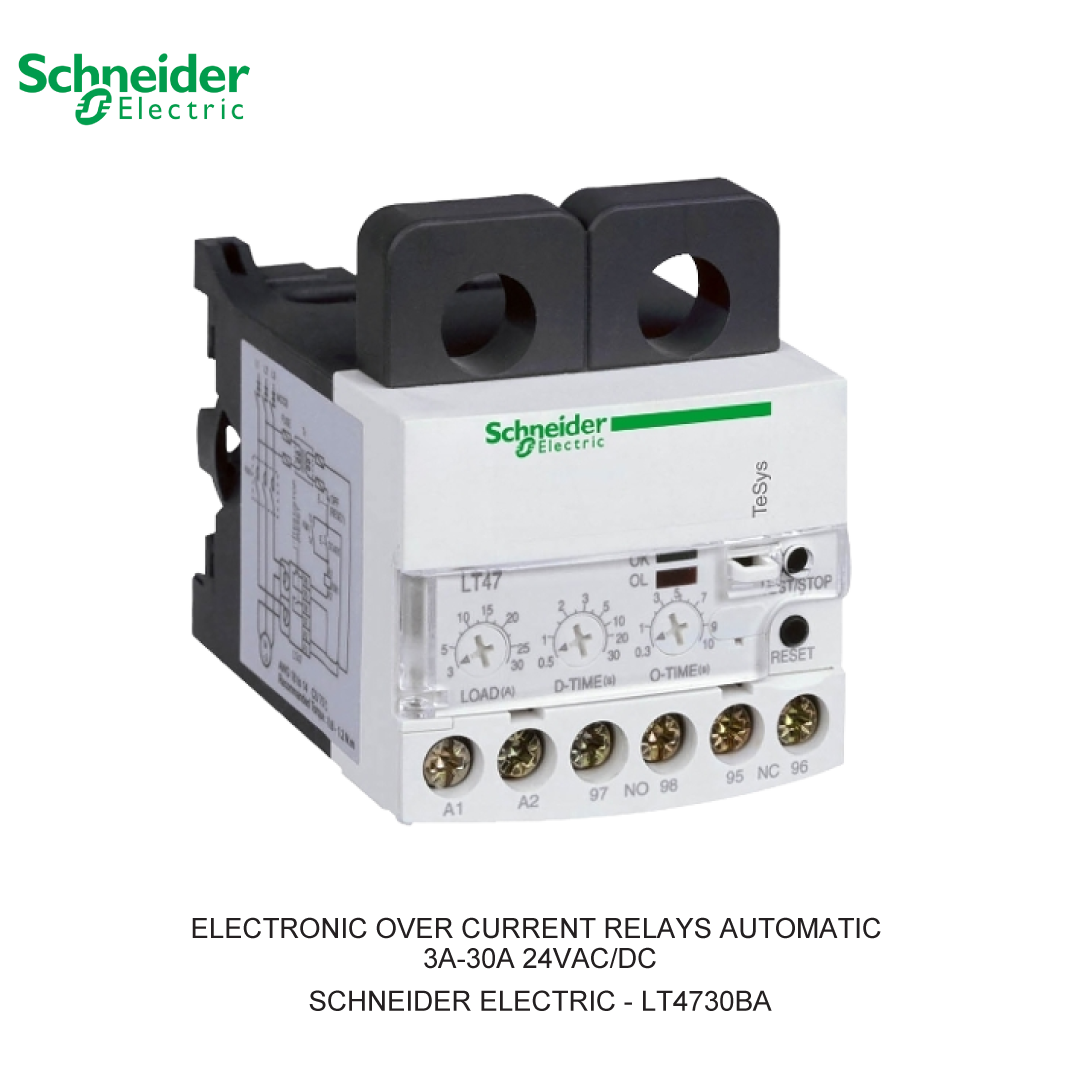 ELECTRONIC OVER CURRENT RELAYS AUTOMATIC 3A-30A 24VAC/DC