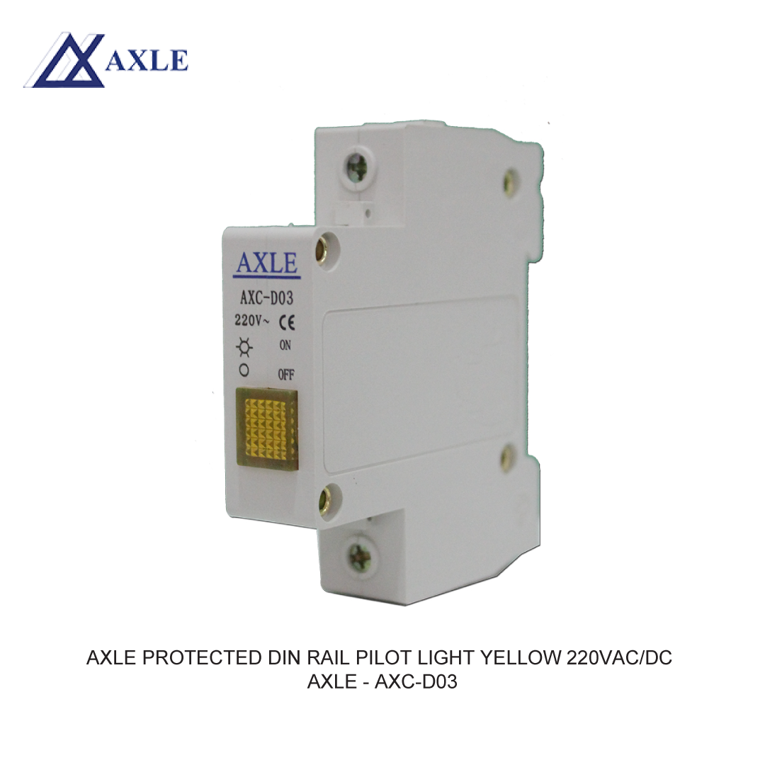 AXLE PROTECTED DIN RAIL PILOT LIGHT YELLOW 220VAC/DC