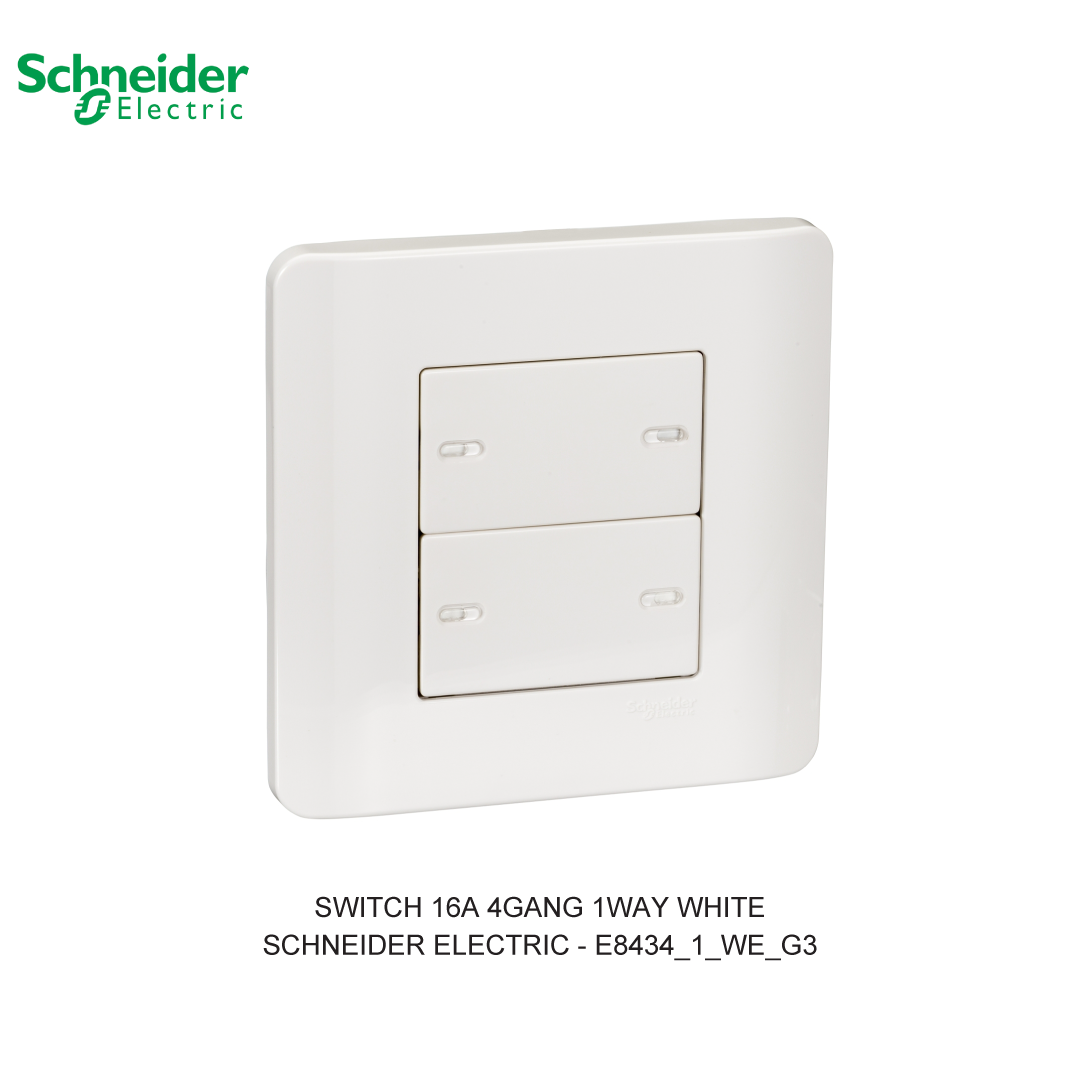 SWITCH 16A 4GANG 1WAY WHITE