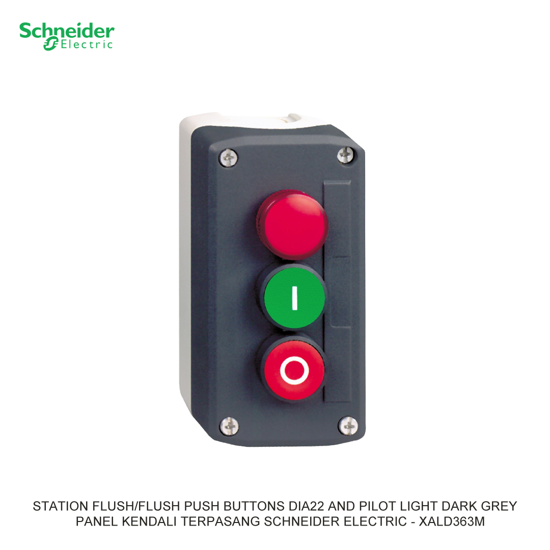 STATION FLUSH/FLUSH PUSH BUTTONS DIA22 AND PILOT LIGHT DARK GREY