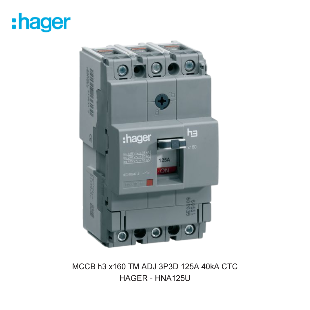 MCCB h3 x160 TM ADJ 3P3D 125A 40kA CTC