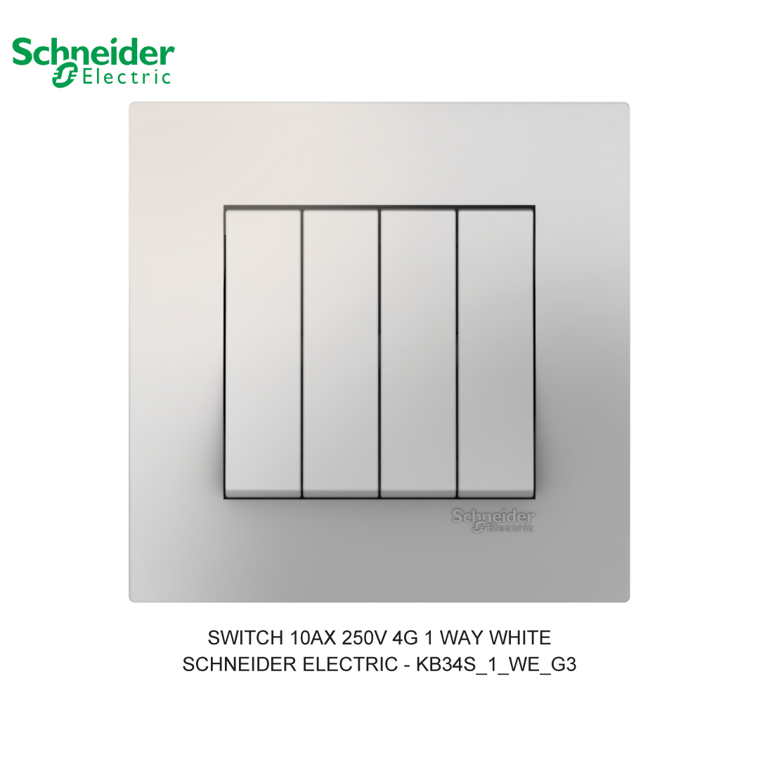 SWITCH 10AX 250V 4G 1 WAY WHITE