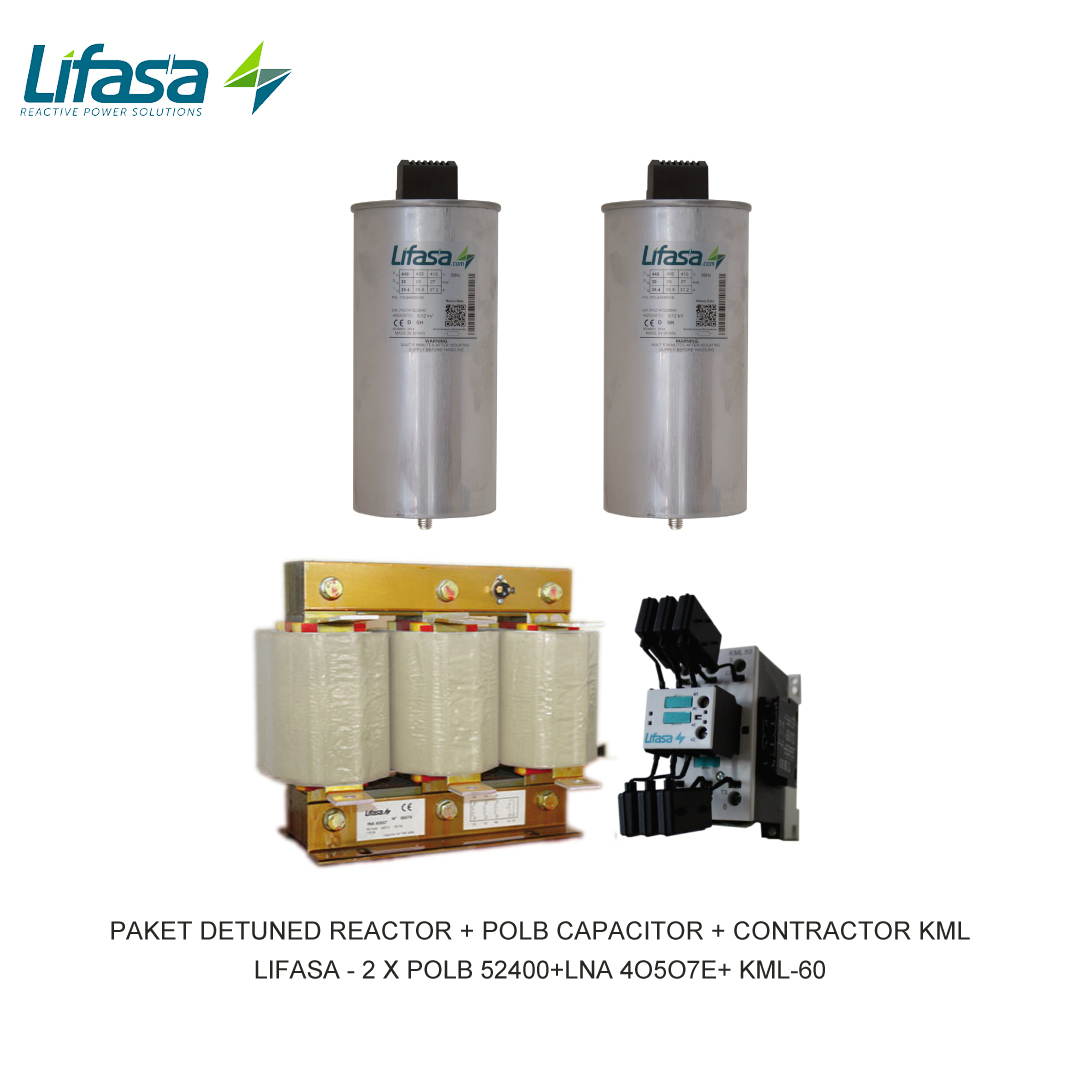 LIFASA PACKAGE DETUNED REACTOR + POLB CAPACITOR 525V + CONTRACTOR KML 50kVAR 400/415V