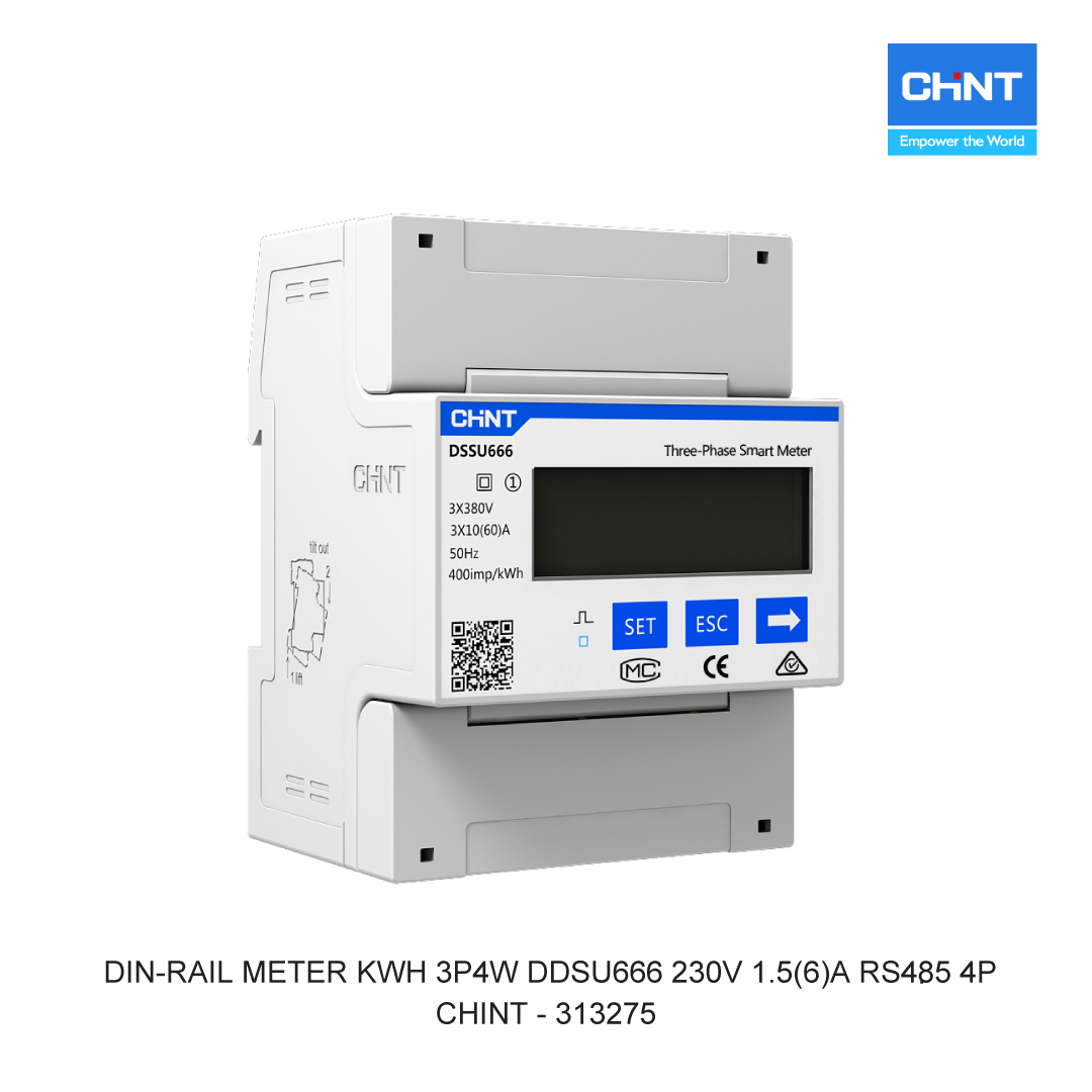 DIN-RAIL METER KWH 3P4W DDSU666 230V 1.5(6)A RS485 4P