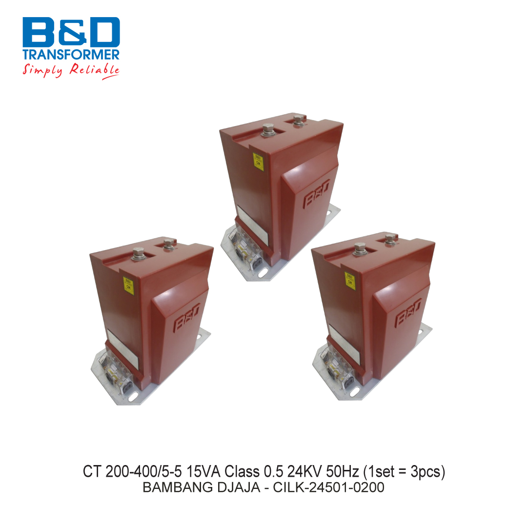 CT 200-400/5-5 15VA Class 0.5 24KV 50Hz (1set = 3pcs)