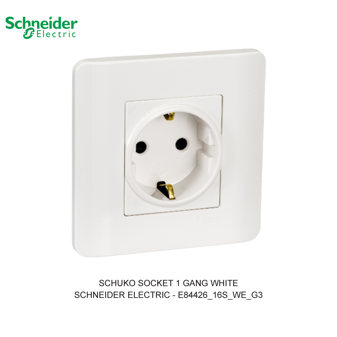 SCHUKO SOCKET 1 GANG WHITE