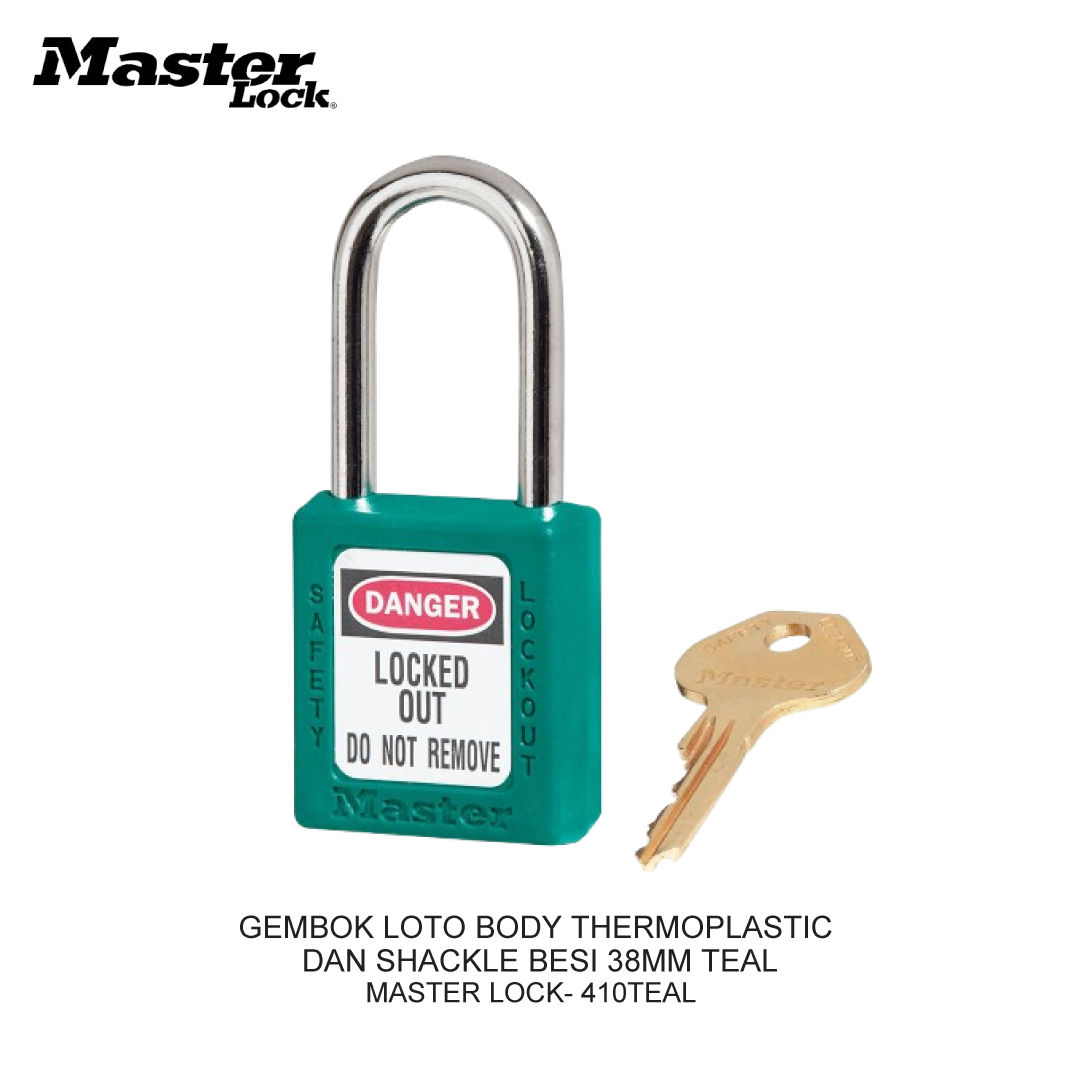 GEMBOK LOTO BODY THERMOPLASTIC AND SHACKLE BESI 38MM TEAL