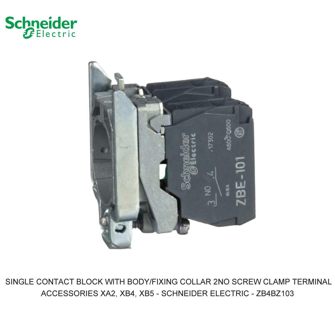 SINGLE CONTACT BLOCK WITH BODY/FIXING COLLAR 2NO SCREW CLAMP TERMINAL