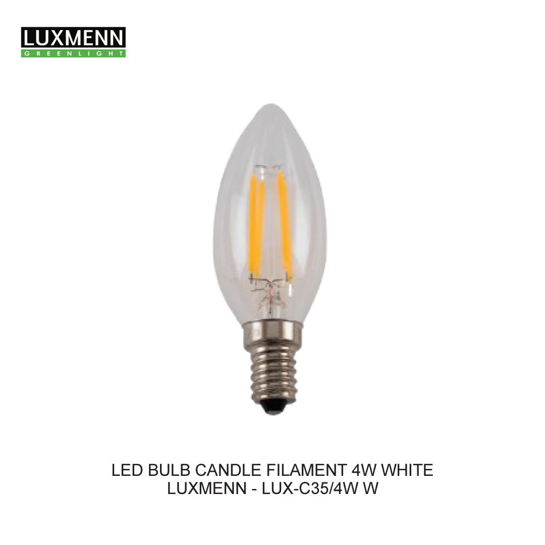 LED BULB CANDLE FILAMENT 4W WHITE