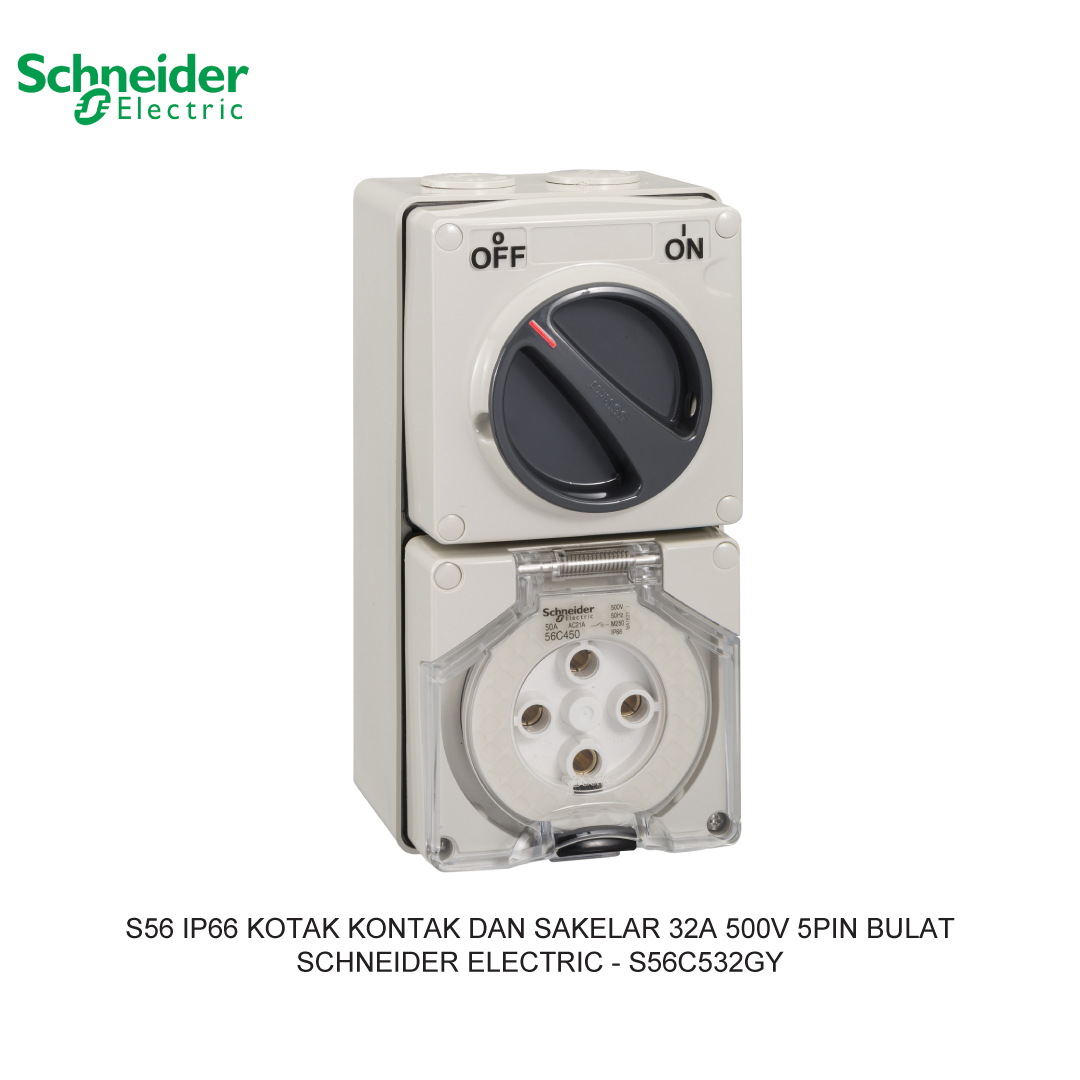 S56 IP66 KOTAK KONTAK DAN SAKELAR 32A 500V 5PIN BULAT