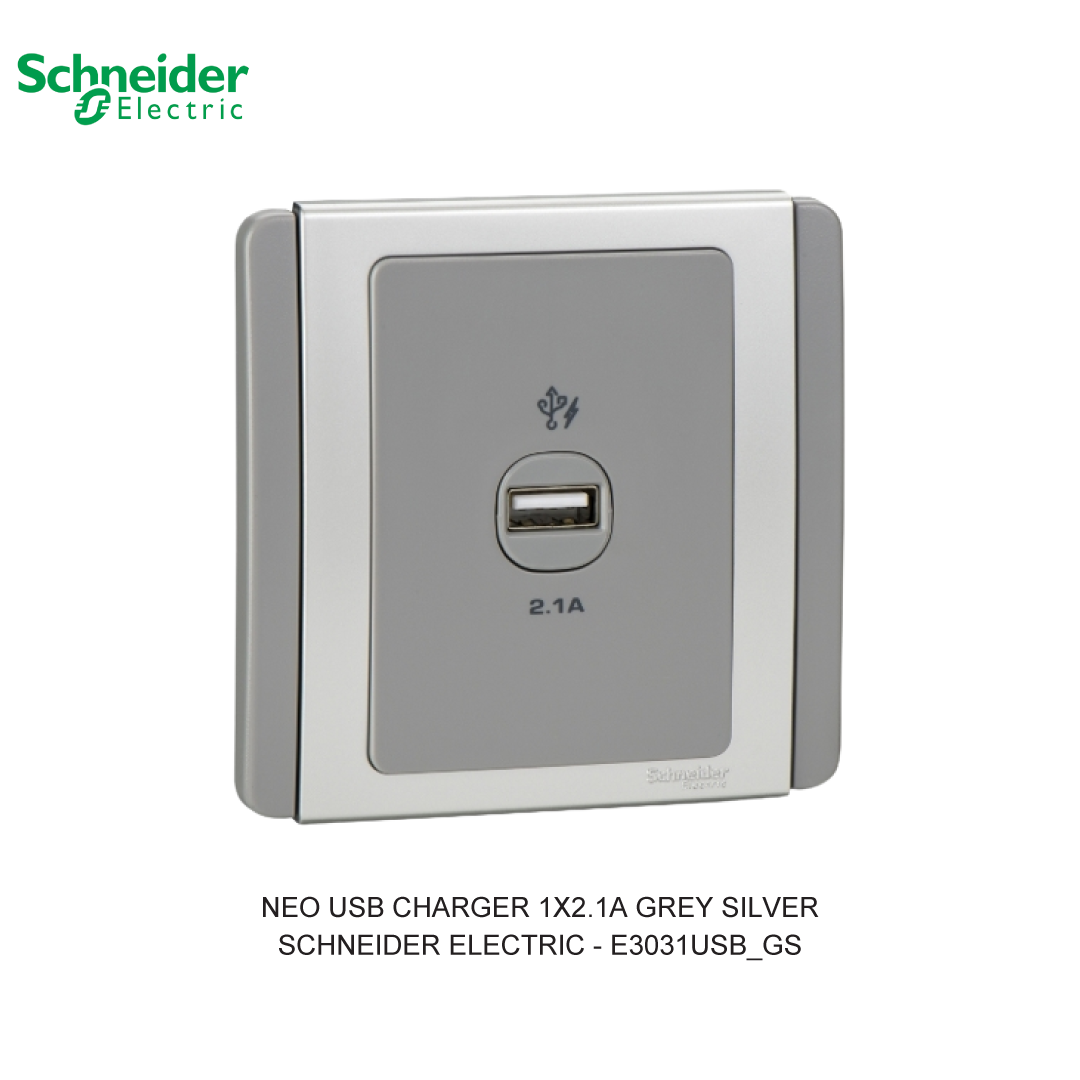 NEO USB CHARGER 1X2.1A GREY SILVER