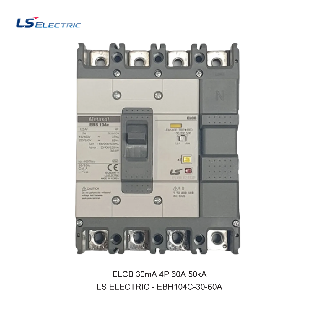 ELCB 30mA 4P 60A 50kA