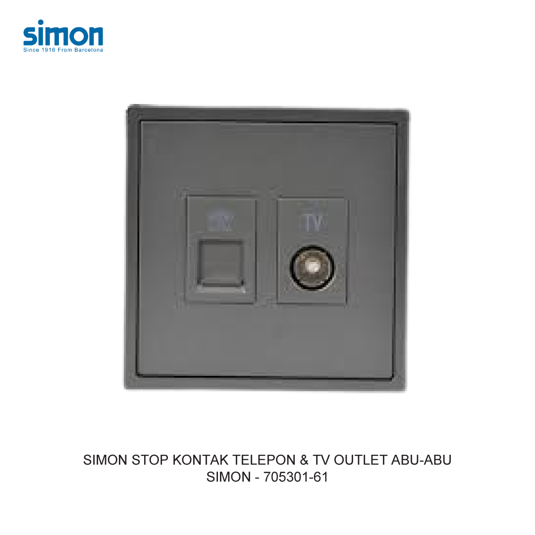 SIMON i7 TELEPHONE & TV OUTLET MODULE GREY