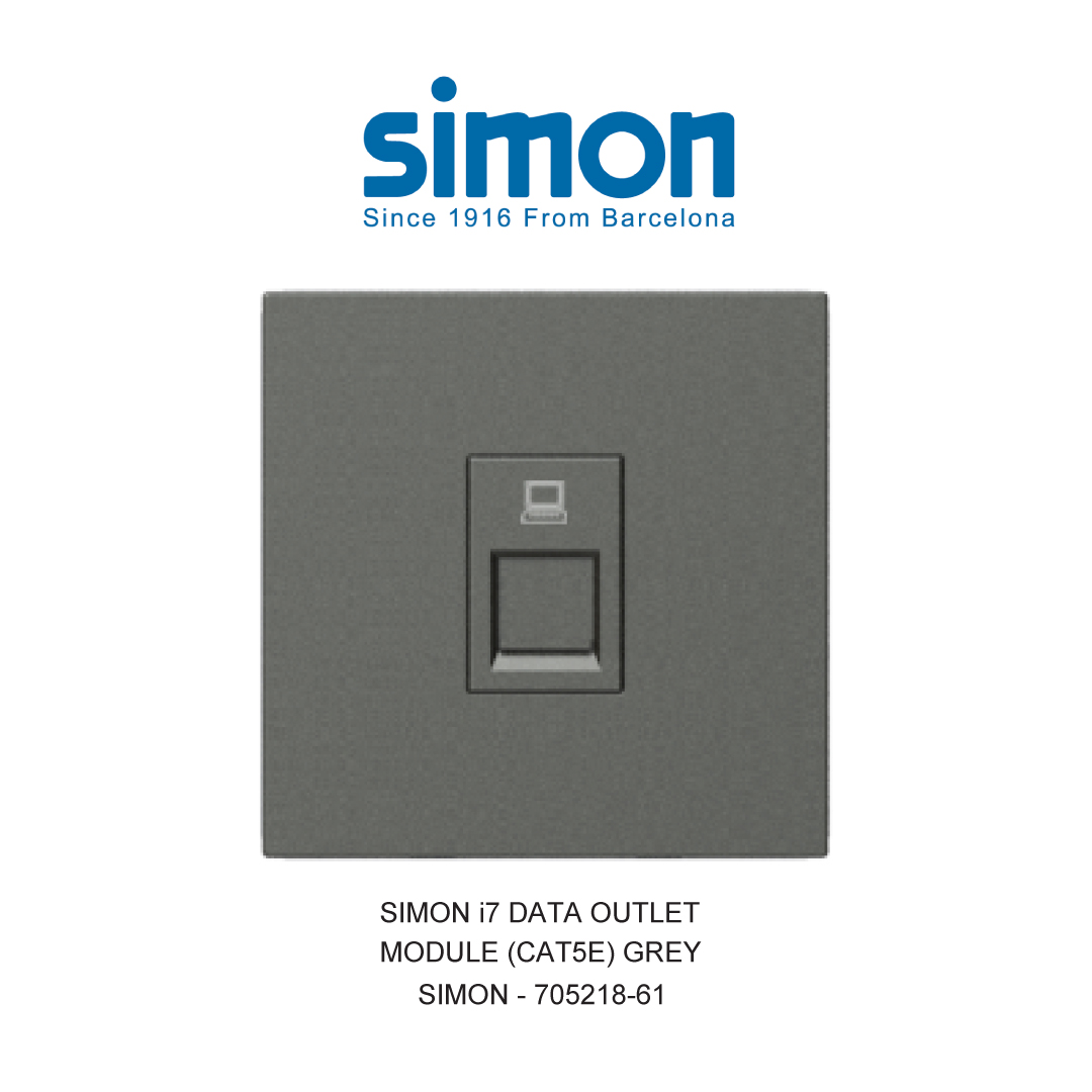 SIMON i7 STOP KONTAK DATA OUTLET (CAT5E) ABU-ABU