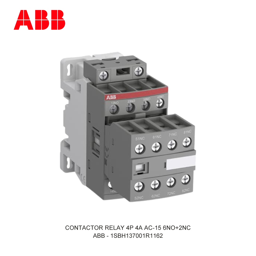 CONTACTOR RELAY 4P 4A AC-15 6NO+2NC