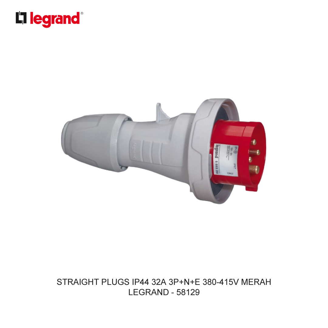 STRAIGHT PLUGS IP44 32A 3P+N+E 380-415V RED